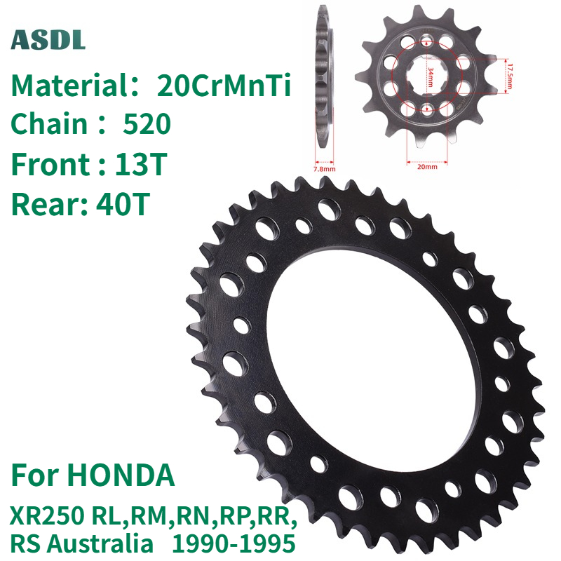 Motorcycle Gear In Australia - 520 13T 40T Przednie i Tylne
